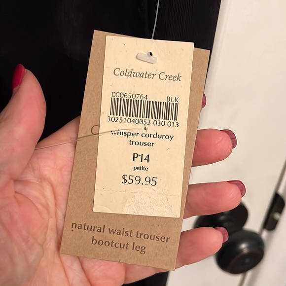 Coldwater Creek “Whisper Corduroy” Trouser- Size 14 Petite - Black - Picture 6 of 10